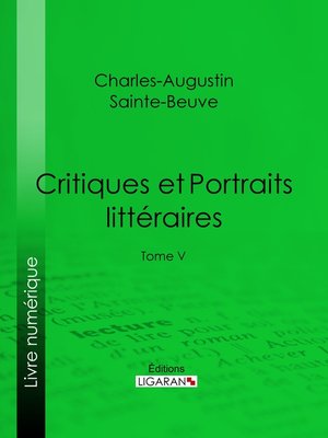 cover image of Critiques et Portraits littéraires